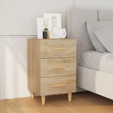 Table de chevet chêne sonoma 40x40x66 cm bois d'ingénierie