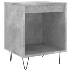 Table de chevet gris béton 40x35x50 cm bois d’ingénierie