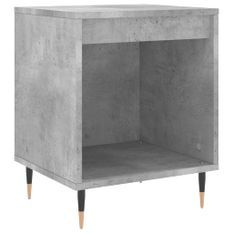 Table de chevet gris béton 40x35x50 cm bois d’ingénierie