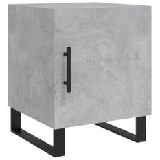 Table de chevet gris béton 40x40x50 cm bois d’ingénierie