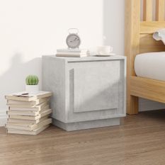 Table de chevet gris béton 44x35x45 cm bois d'ingénierie