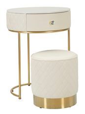 Table de chevet haute avec tabouret sharon cm ø 52 x 70 - ø 36 x 39