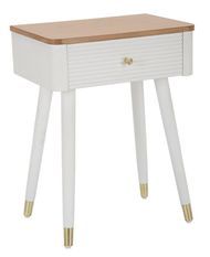 Table de chevet Matera bois blanc et brun design