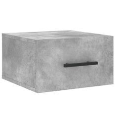 Table de chevet murale gris béton 35x35x20 cm