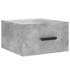 Table de chevet murale gris béton 35x35x20 cm