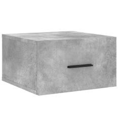 Table de chevet murale gris béton 35x35x20 cm