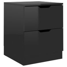 Table de chevet Noir brillant 40x40x50 cm