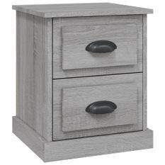 Table de chevet sonoma gris 39x39x47,5 cm bois 2 tiroirs Kuba