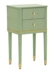 Table de chevet verte avec finitions dorées Letta
