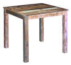 Table de cuisine bois de récupération lion 80 cm