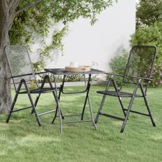 Table de jardin 60x60x72 cm Maille métallique Anthracite