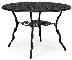 Table de jardin aluminium moulée anthracite Vikola 110 cm