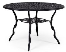 Table de jardin aluminium moulée anthracite Vikola 110 cm