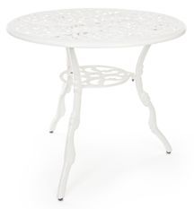 Table de jardin aluminium moulée blanc Vikola 80 cm