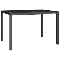 Table de jardin anthracite 110x80x72 cm acier