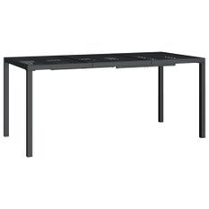 Table de jardin anthracite 165x80x72 cm acier