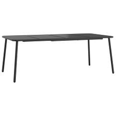 Table de jardin anthracite 200x100x71 cm acier