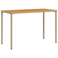 Table de jardin avec dessus en bois d'acacia beige 115x54x74 cm