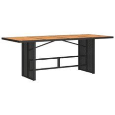 Table de jardin avec dessus en bois d'acacia noir 190x80x74 cm