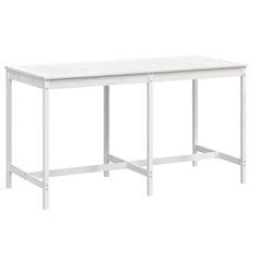 Table de jardin blanc 203,5x90x110 cm bois massif de pin