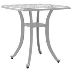 Table de jardin blanc 53x53x53 cm aluminium coulé