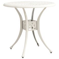 Table de jardin Blanc 78x78x72 cm Aluminium coulé