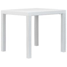 Table de jardin Blanc 79x79x72 cm Plastique Aspect de rotin