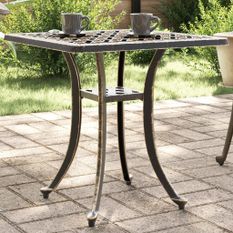 Table de jardin bronze 53x53x53 cm aluminium coulé