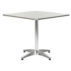 Table de jardin carrée métal argenté Alcie 80 cm 2