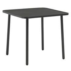 Table de jardin carrée métal gris Yrdi 80 cm