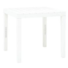 Table de jardin carrée plastique blanc Komed