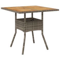 Table de jardin et dessus en bois d'acacia gris résine tressée