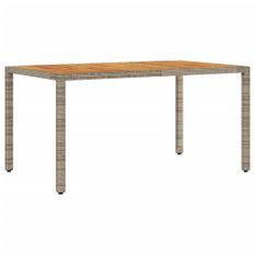 Table de jardin et dessus en bois d'acacia gris résine tressée