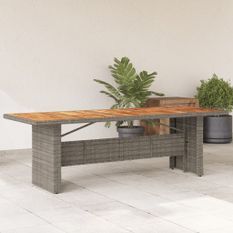 Table de jardin et dessus en bois d'acacia gris résine tressée