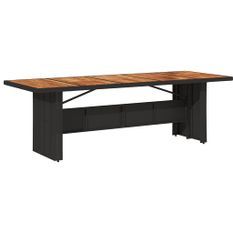 Table de jardin et dessus en bois d'acacia noir résine tressée