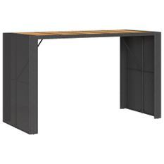 Table de jardin et dessus en bois d'acacia noir résine tressée