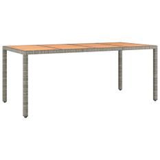 Table de jardin et dessus en bois Gris Résine tressée et acacia
