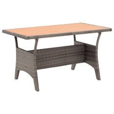 Table de jardin Gris 120x70x66 cm Résine tressée