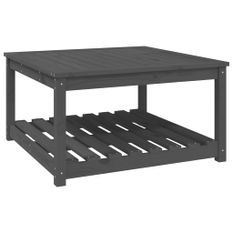 Table de jardin gris 82,5x82,5x45 cm bois massif de pin