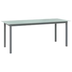 Table de jardin Gris clair 190x90x74 cm Aluminium et verre