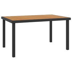 Table de jardin Marron 140x90x74 cm Aluminium et WPC