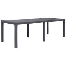 Table de jardin Marron 220x90x72 cm Plastique Aspect de rotin