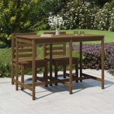 Table de jardin marron miel 159,5x82,5x110cm bois massif de pin