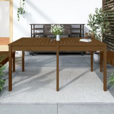 Table de jardin marron miel 159,5x82,5x76 cm bois massif de pin
