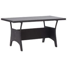 Table de jardin Noir 120x70x66 cm Résine tressée