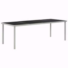 Table de jardin Noir 220x90x74,5 cm Acier