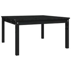 Table de jardin noir 82,5x82,5x45 cm bois massif de pin