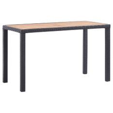 Table de jardin Noir et marron 123x60x74cm Bois d'acacia solide