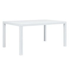Table de jardin rectangulaire plastique blanc Terdi 150 cm