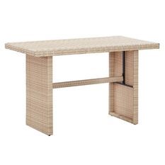 Table de jardin rectangulaire résine tressée grise Mugi 110 cm